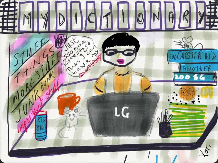 Lori's pic of me as she accurately imagine me early in the morning of my 49th birthday