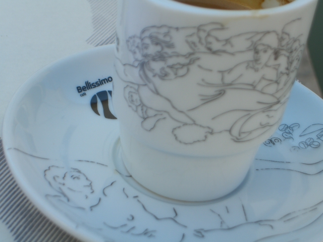 God and Adam separated in crockery.