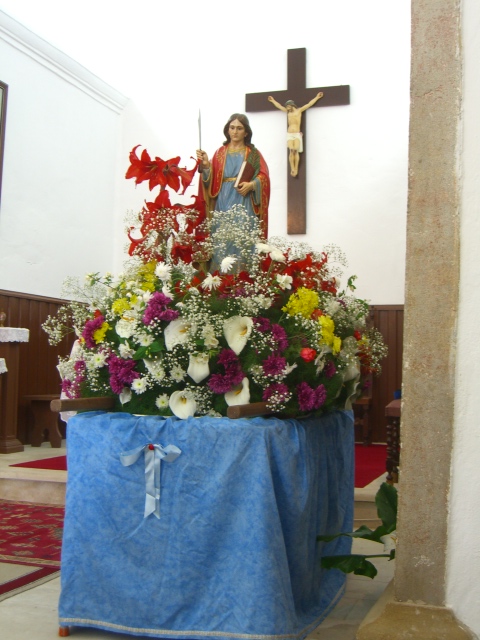 São Faustino, ready for the procession the next day.