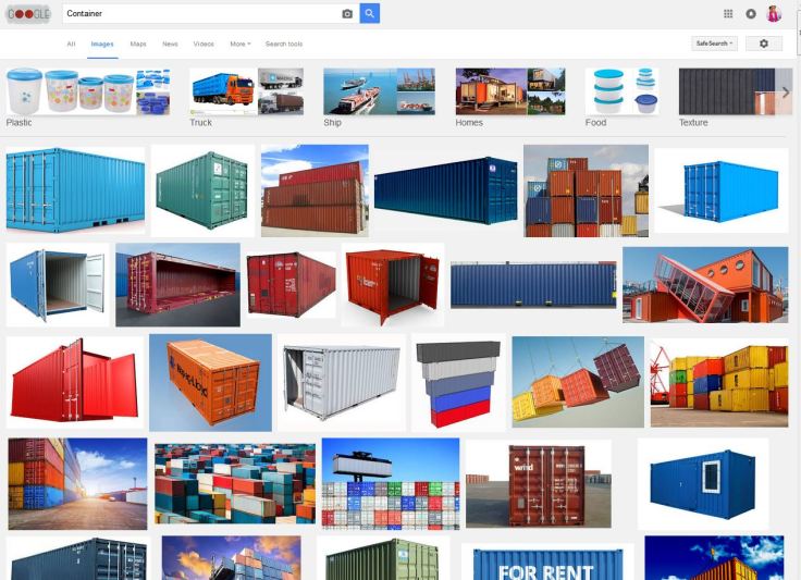 The English 'container' has other words or words used in combination for objects about the size of a crate.
